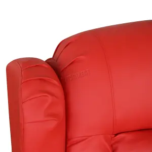 WestWood 8 Point Leather Massage Cinema Recliner Sofa Heated Swivel Rocking Chair Red