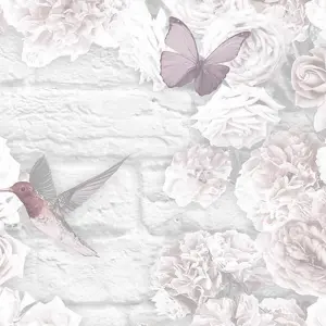 Flower wall Pink Smooth Wallpaper Sample