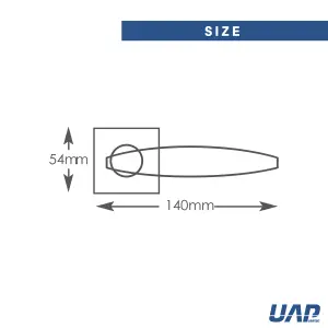 Intelligent Hardware - Internal Door Handle - Pair - Lever on Square Rose - Sable - Metal Grey