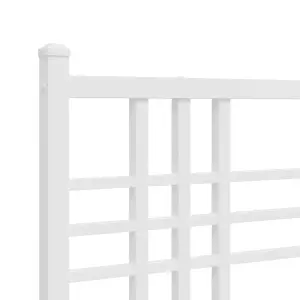 Berkfield Metal Bed Frame without Mattress with Footboard White 90x200cm