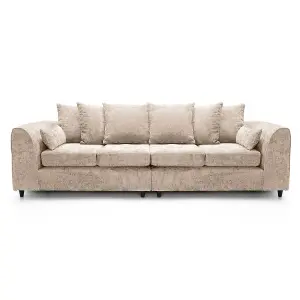 Harriet Crushed Chenille 4 Seater Sofa in Cream