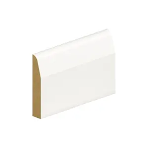 PACK OF 10 (Total 10 Units) - 14.5mm Thick Primed MDF Chamfered and Round 32mm Skirting Board - 14.5mm x 119mm x 4200mm