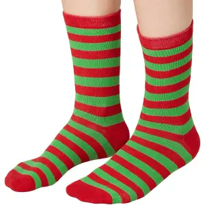 Striped Christmas socks green-red - red/green