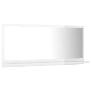 Berkfield Bathroom Mirror High Gloss White 80x10.5x37 cm Engineered Wood