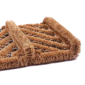 Nicola Spring Natural Coir Scraper Door Mat - 35cm x 30cm