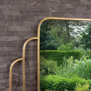 Prague Rectangular Mirror in Gold Weather Resistant