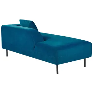 Right Hand Velvet Chaise Lounge Navy Blue LE CRAU