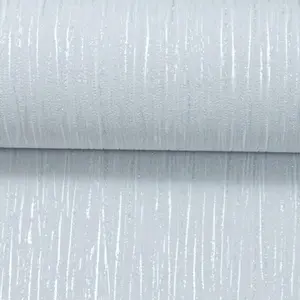 Plain Light Grey Crystal Metallic Silver Glitter Thick Textured Vinyl Wallpaper