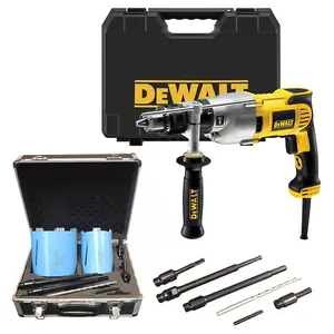 Dewalt D21570K Dry Diamond Core Drill Rotary Percussion 110v + 7PC Electricians