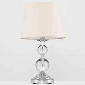 Feist 44.5Cm Clear Table Lamp Beige / LED Bulb