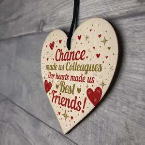 Red Ocean Work Colleague Leaving Gifts Gift For Friend Wooden Hanging Heart Plaque Thank You Birthday Gift Sign