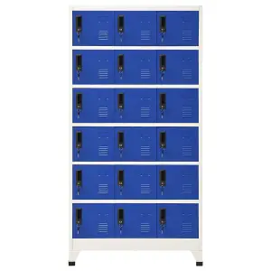 Berkfield Locker Cabinet Grey and Blue 90x40x180 cm Steel