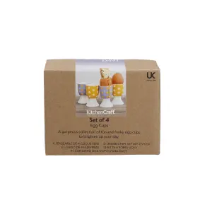 KitchenCraft 4-Piece Novelty Ceramic Egg Cup Set