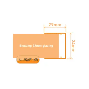 Alukap AKX986 Capping strip (W)32mm