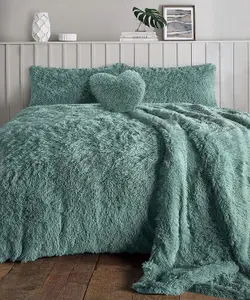 Teddy Bear Fleece Long Fur Cuddles Alaska Luxury Duvet Cover Set Warm Cosy Soft Teddy Bedding Set