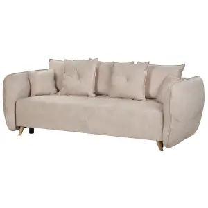 Sofa Bed VALLANES Cream Velvet