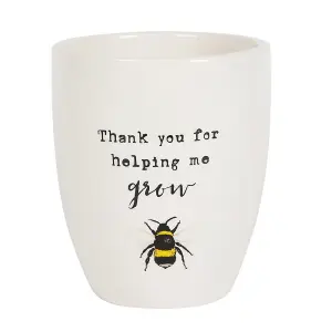 Something Different Thank You For Helping Me Grow Ceramic Plant Pot White (One Size)