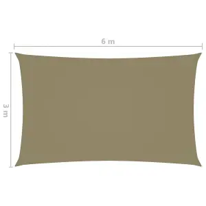 Berkfield Sunshade Sail Oxford Fabric Rectangular 3x6 m Beige