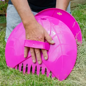 garden leaf grabbers,hand held tidy rake picker,leaf collector/grab (rose pink)