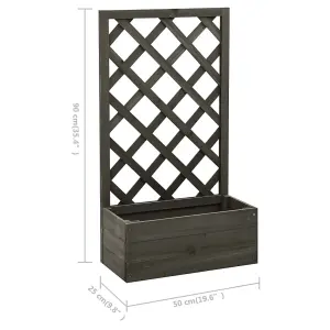 Berkfield Garden Trellis Planter Grey 50x25x90 cm Solid Firwood