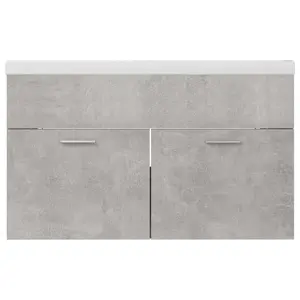 Saona 800mm Single Bathroom Vanity with Integrated Ceramic Basin Concrete Gray