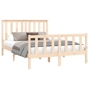 Berkfield Bed Frame with Headboard 140x200 cm Solid Wood Pine