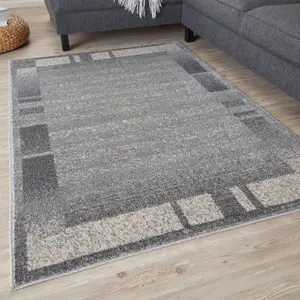 Ephesus Collection Modern Rugs Grey Cream 7438GC