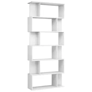 Berkfield Book Cabinet/Room Divider High Gloss White 80x24x192 cm Engineered Wood