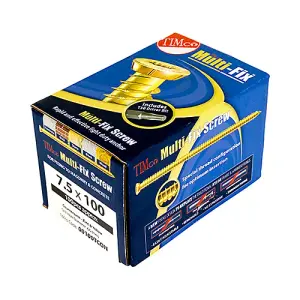 Multi-Fix Concrete Screws - TX - Flat Countersunk - Yellow - 7.5 x 40mm