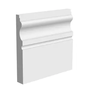 National Skirting Lisbon MDF Skirting Board - 400mm x 25mm x 3040mm, Primed, No Rebate