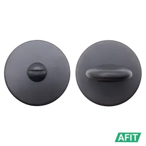 AFIT Round Bathroom Thumbturn & Release Set - Matt Black Universal Black Door Turn and Release Lock for Bathroom/Toilet