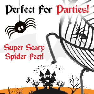 Sweet Bowl Spider Web Basket 3D Bowl With Legs Halloween Party - Black