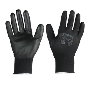 Timco - Durable Grip Gloves - PU Coated Polyester - Multi Pack (Size Large - 12 Pieces)