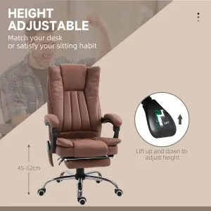 Vinsetto High Back Office Chair with Vibration Massage and Heat, Brown