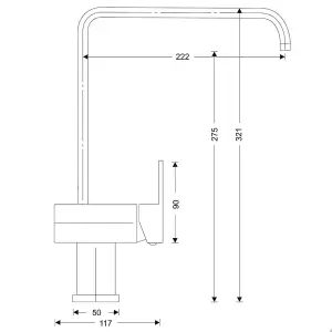 Cookology ELBA Mixer Tap for Kitchen with Single Side Lever - Brushed Stainless Steel