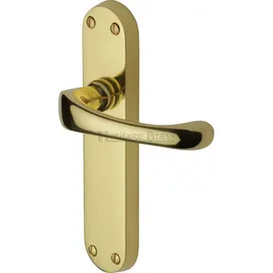 Heritage Door Handle Lever Latch Gloucester Design (Set of 2) Polished Brass