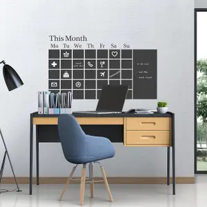 Walplus Self Adhesive Chalkboard Vinly Wall Stickers Mural Calendar Black