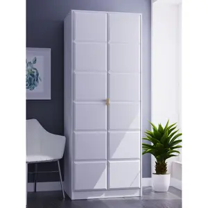 Cube Ready assembled Modern Matt white Tall Double Wardrobe (H)1970mm (W)740mm (D)530mm