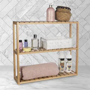 3 Tier Bamboo Shelves - Natural