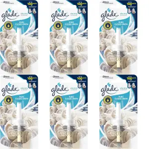 Glade Electric Scented Oil Refill, Plug In 20 ml Refill, Clean Linen(6717) (Pack of 6)