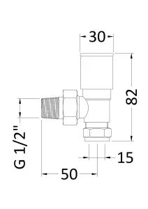 Angled Round Modern Radiator Valves, Sold in Pairs - Chrome