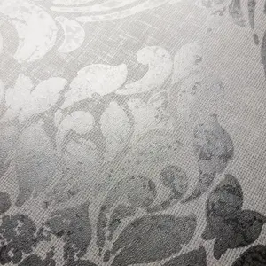 Muriva Grey Damask Shimmer effect Embossed Wallpaper