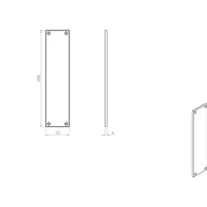 2x Plain Victorian Door Finger Plate 298 x 73mm Polished Brass Push Plate