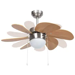 Dornan 76cm Ceiling Fan with Light Kit Brown