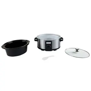 6.5L Slow Cooker Black Removable Ceramic Bowl 315W