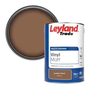 Leyland Trade Vinyl Matt Walls & Ceilings Emulsion Paint Southern Wood (PPG16-07) 5L