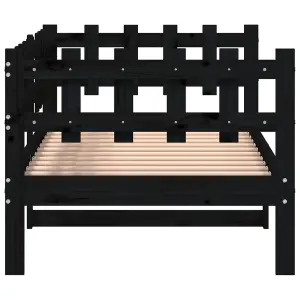 Berkfield Day Bed Black 90x190 cm Solid Wood Pine