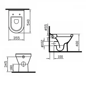 Vitra S50 Back to wall wc and standard seat