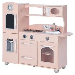 Teamson Kids Westchester Large Wooden Play Kitchen Playset Toy with Chalkboard & Accessories - Pink