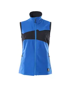 Mascot Accelerate Ladies Ultimate Stretch Light Gilet Jacket (Azure Blue/Dark Navy)  (Small)